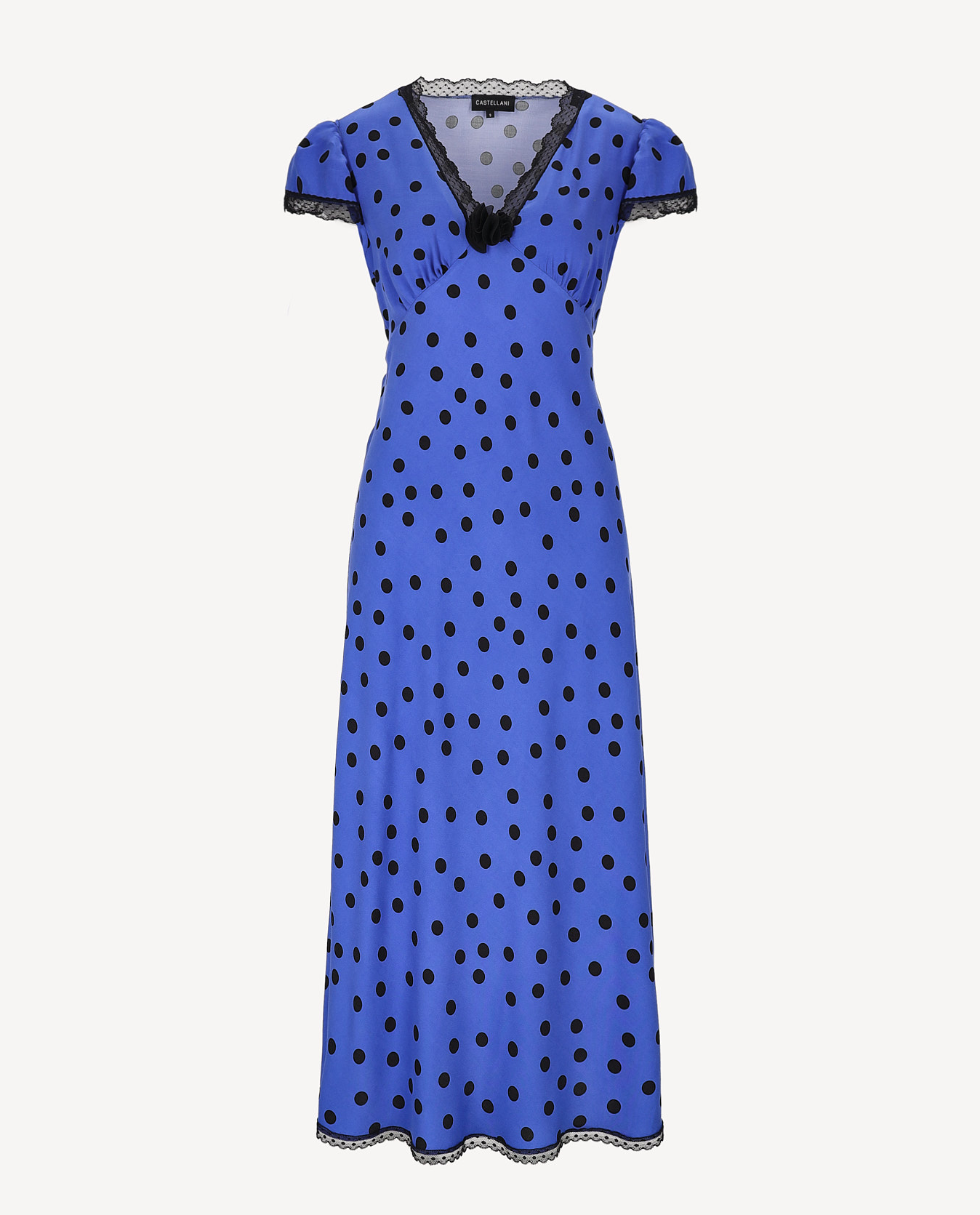 Niebieska sukienka w groszki Polka - Image #2