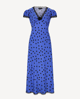 Niebieska sukienka w groszki Polka - Image #2