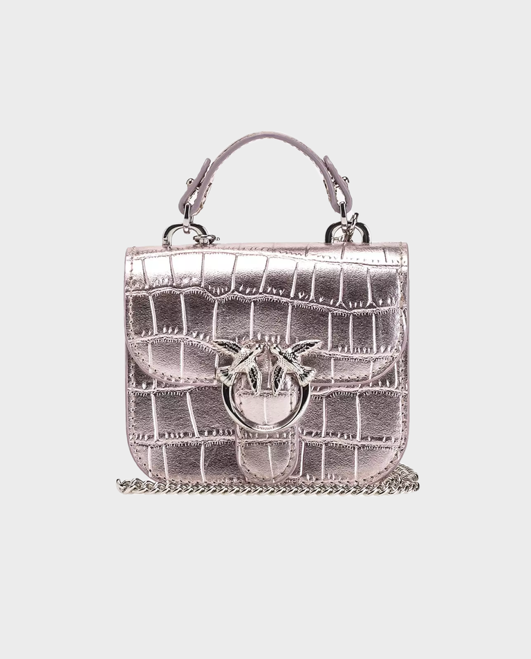 Srebrna torebka Micro Love Bell Croco