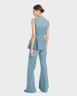 Rozszerzany top jeansowy - Image #3