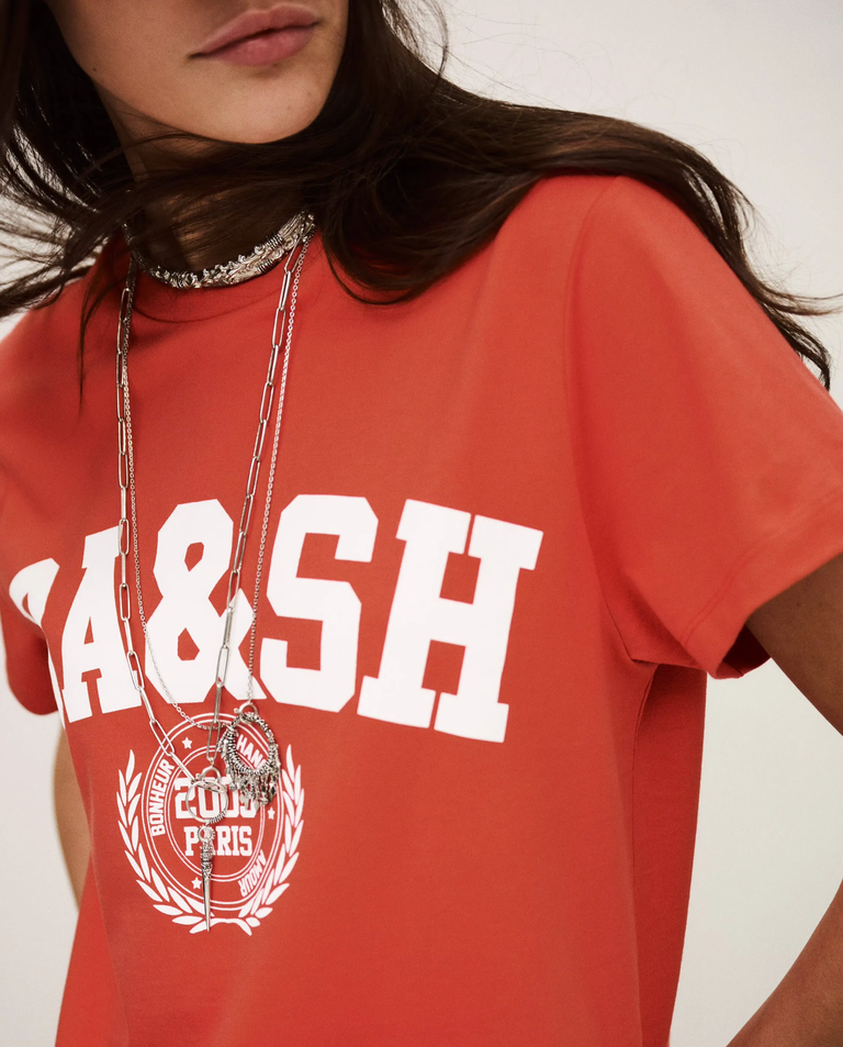 Czerwony t-shirt z logo Ioni - Image #3