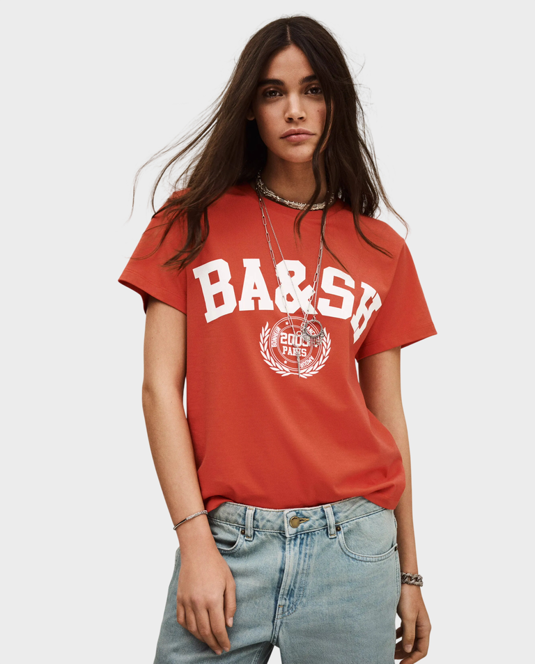 Czerwony t-shirt z logo Ioni