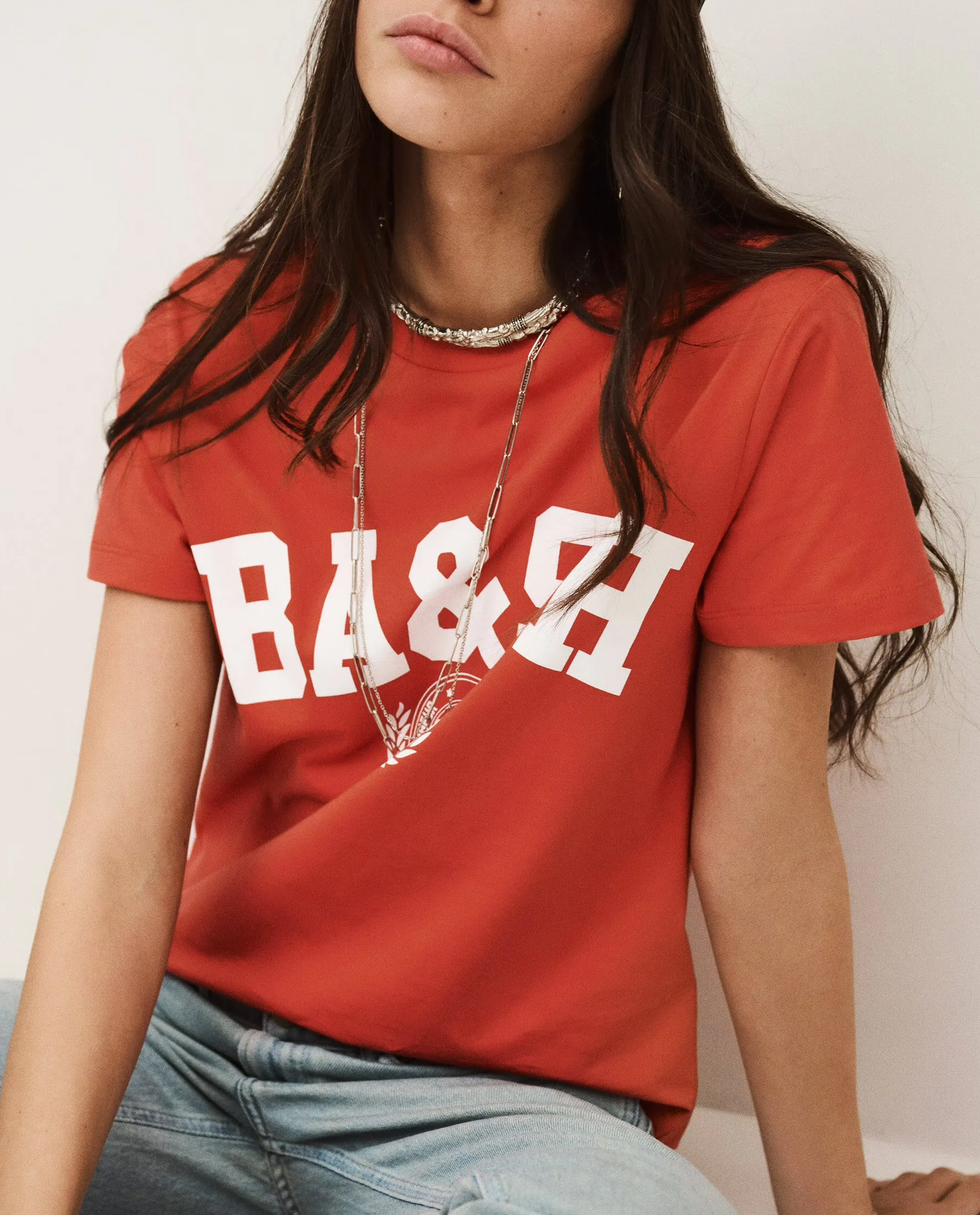 Czerwony t-shirt z logo Ioni - Image #2