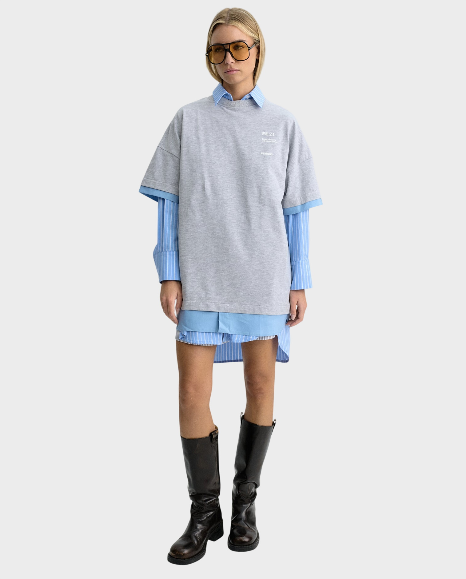 Szary t-shirt oversize Dua - Image #2