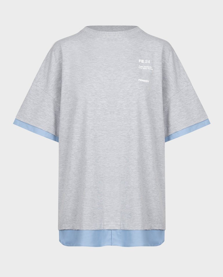 Szary t-shirt oversize Dua