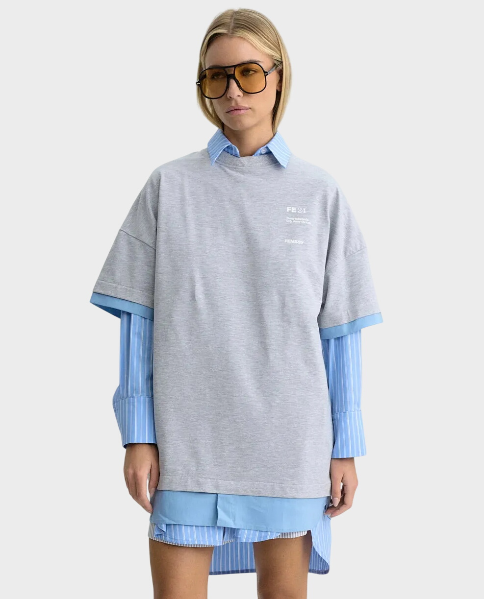 Szary t-shirt oversize Dua - Image #0