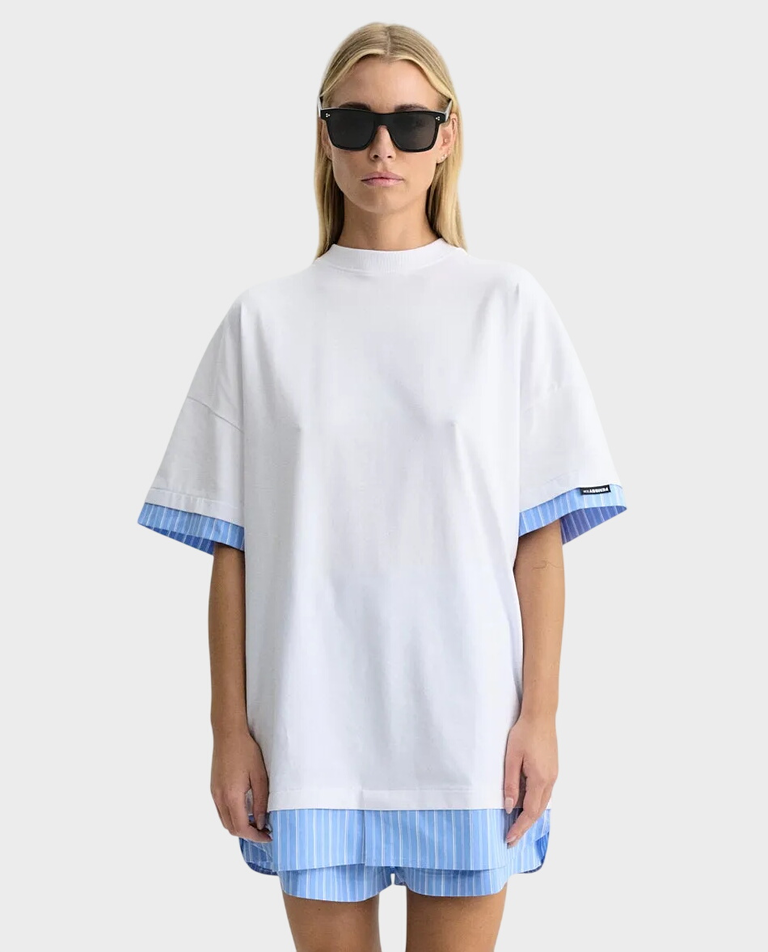 Biały t-shirt oversize Dua