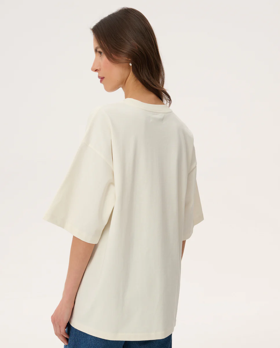 Kremowy t-shirt z nadrukiem Weston - Image #3