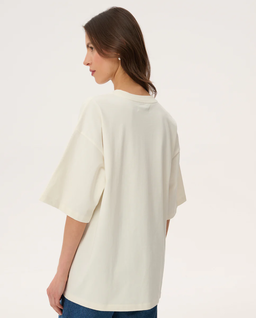 Kremowy t-shirt z nadrukiem Weston - Image #3