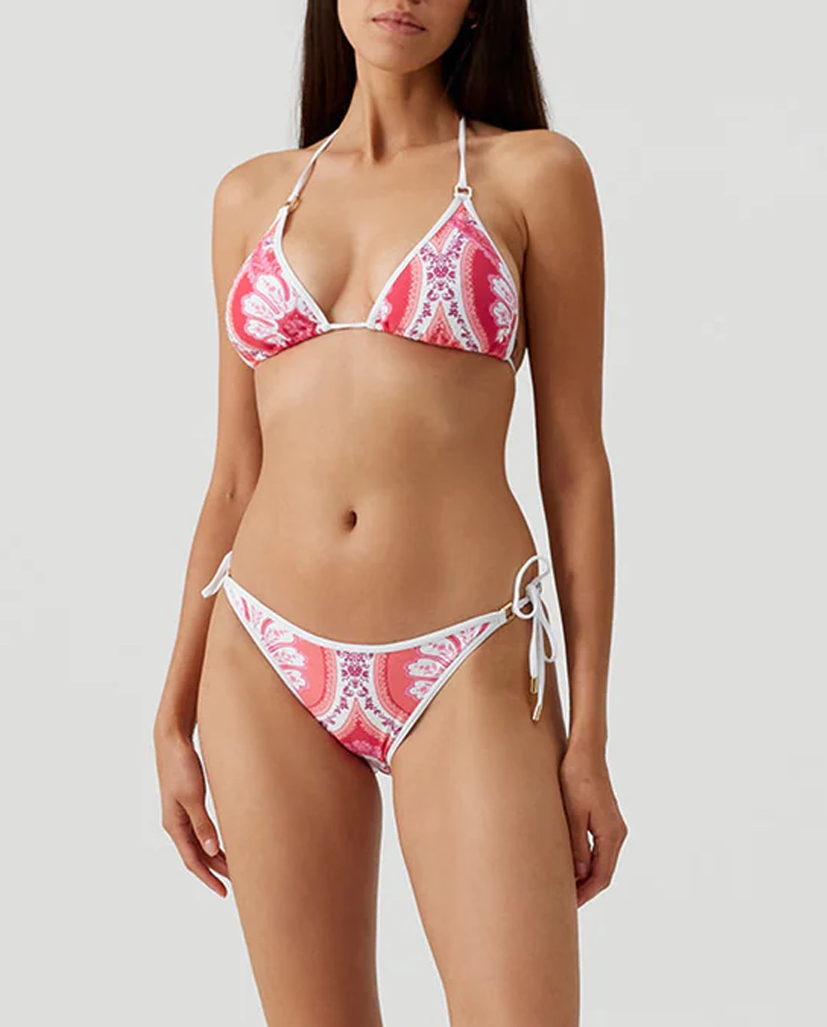 Różowo-biały top od bikini Malta - Image #0