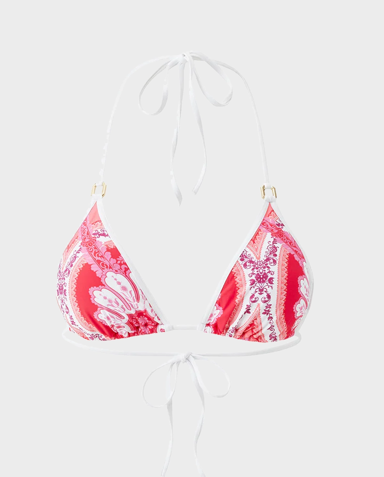 Różowo-biały top od bikini Malta