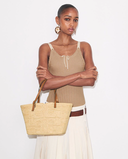 Beżowa torebka Ella Small Raffia - Image #1