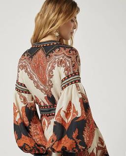 Mini sukienka z printem Florista Burnt Orange - Image #3