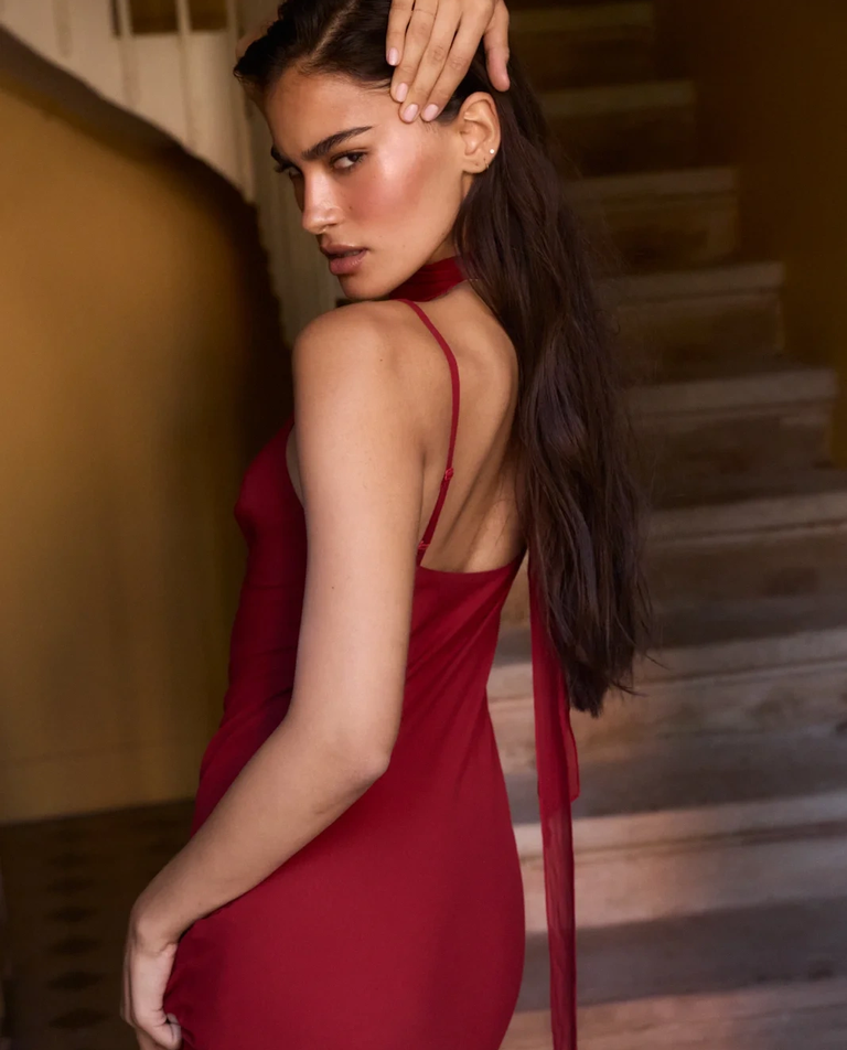 Czerwona sukienka z wiskozy Felice - Image #6