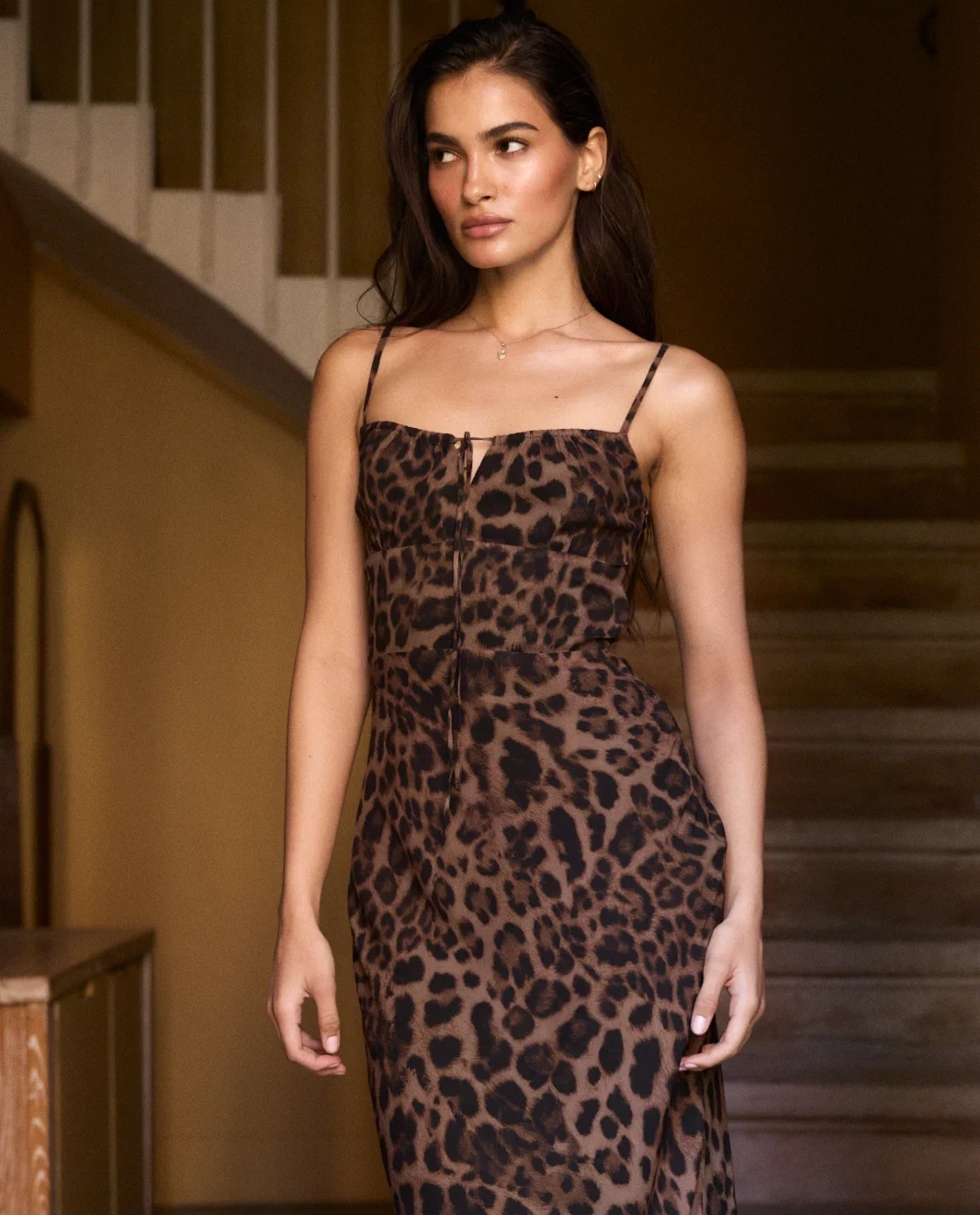 Midi sukienka z printem Janelle Leopard - Image #3