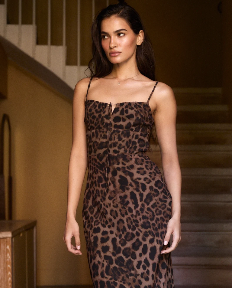 Midi sukienka z printem Janelle Leopard - Image #3