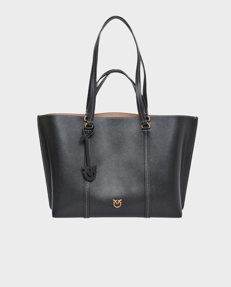 Czarna skórzana torebka Carrie Shopper Bag