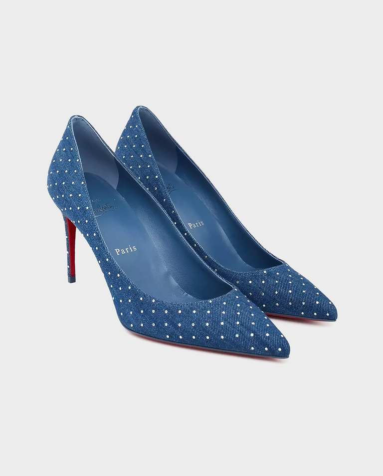 Niebieskie szpilki z kryształkami Kate 85 - Image #2