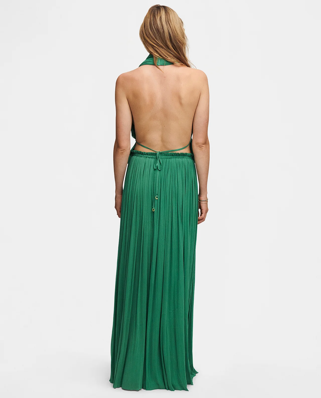 Zielona spódnica maxi z jedwabiu - Image #3