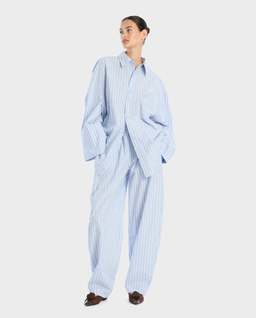 Niebieska koszula oversize w paski - Image #2