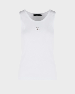 Biały tank top z logo - Image #0