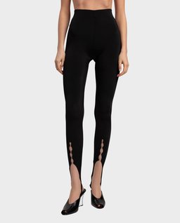 Czarne legginsy z haftkami Serpente - Image #0