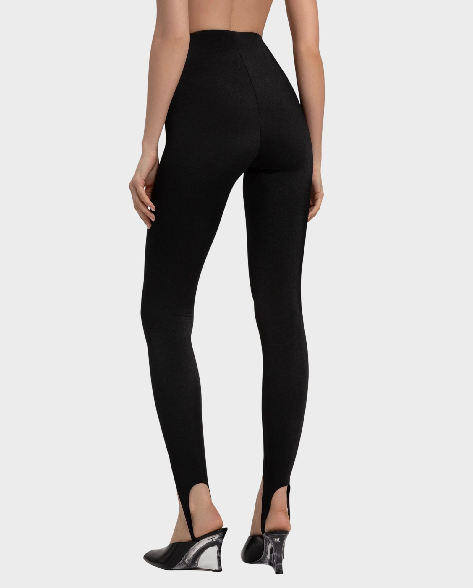 Czarne legginsy z haftkami Serpente - Image #3