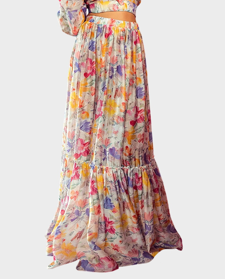 Maxi spódnica z printem Fiore Multi - Image #0