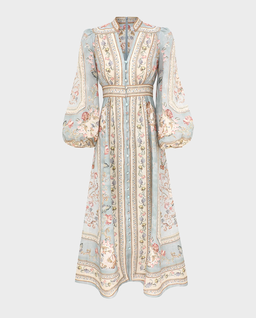 Sukienka w kwiaty Roselight Plunge Midi - Image #1