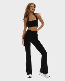 Czarne legginsy z rozszerzaną nogawką Comfort Flare - Image #1