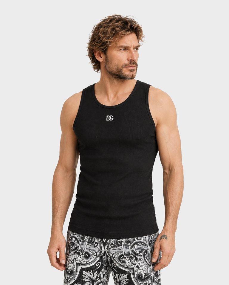 Czarny bawełniany tank top