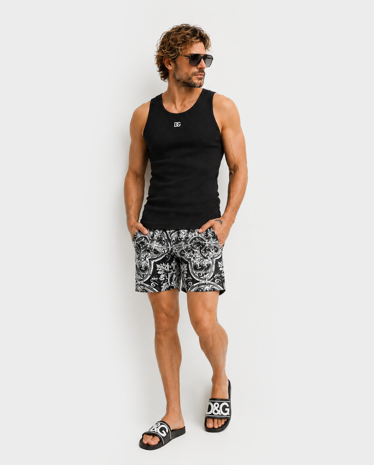 Czarny bawełniany tank top - Image #3