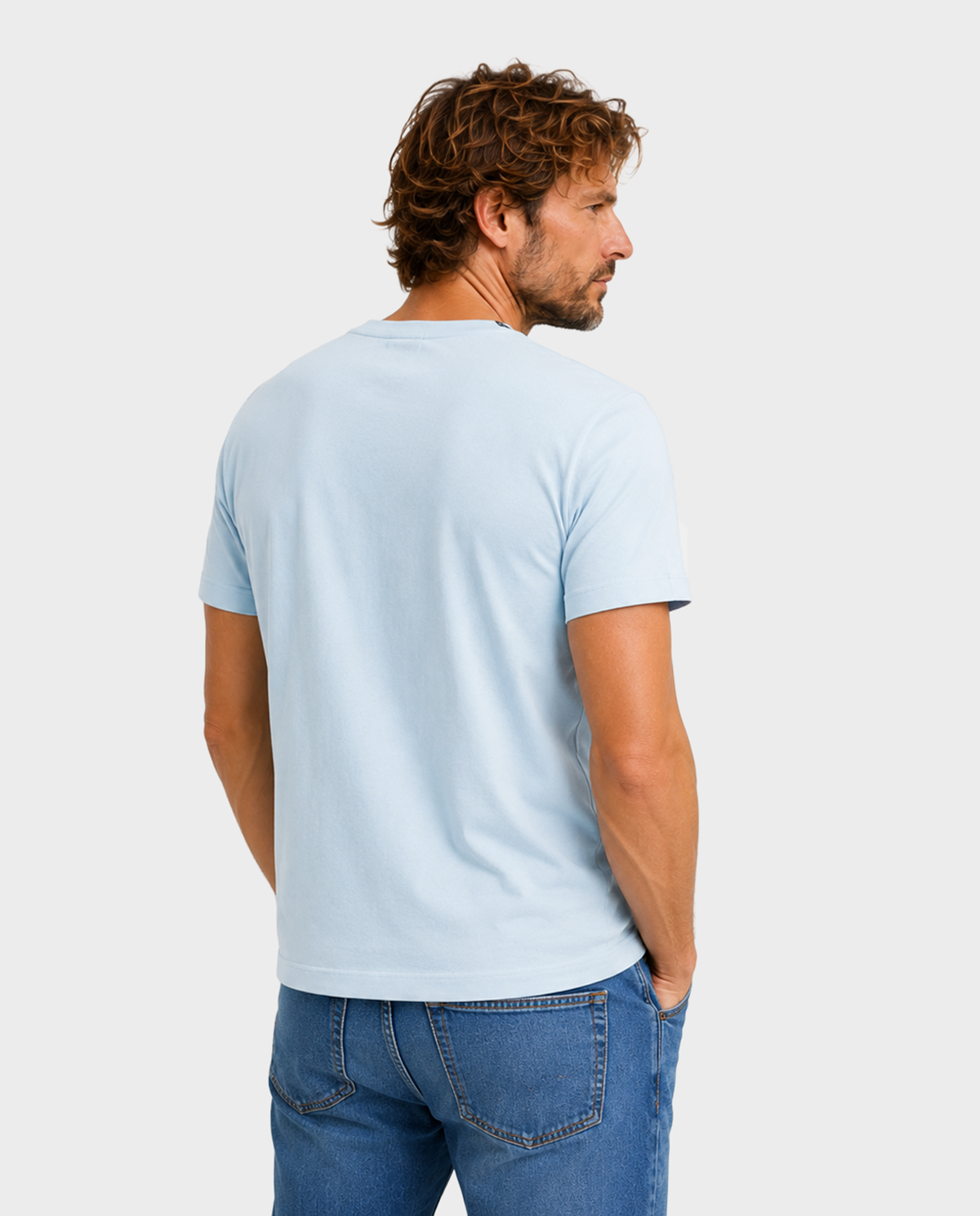 Jasnoniebieski t-shirt z logo - Image #2