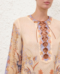 Lniana sukienka w kwiaty Indra Tunic Mini - Image #4