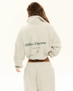 Jasnoszara bluza oversize Varsity Zip - Image #3