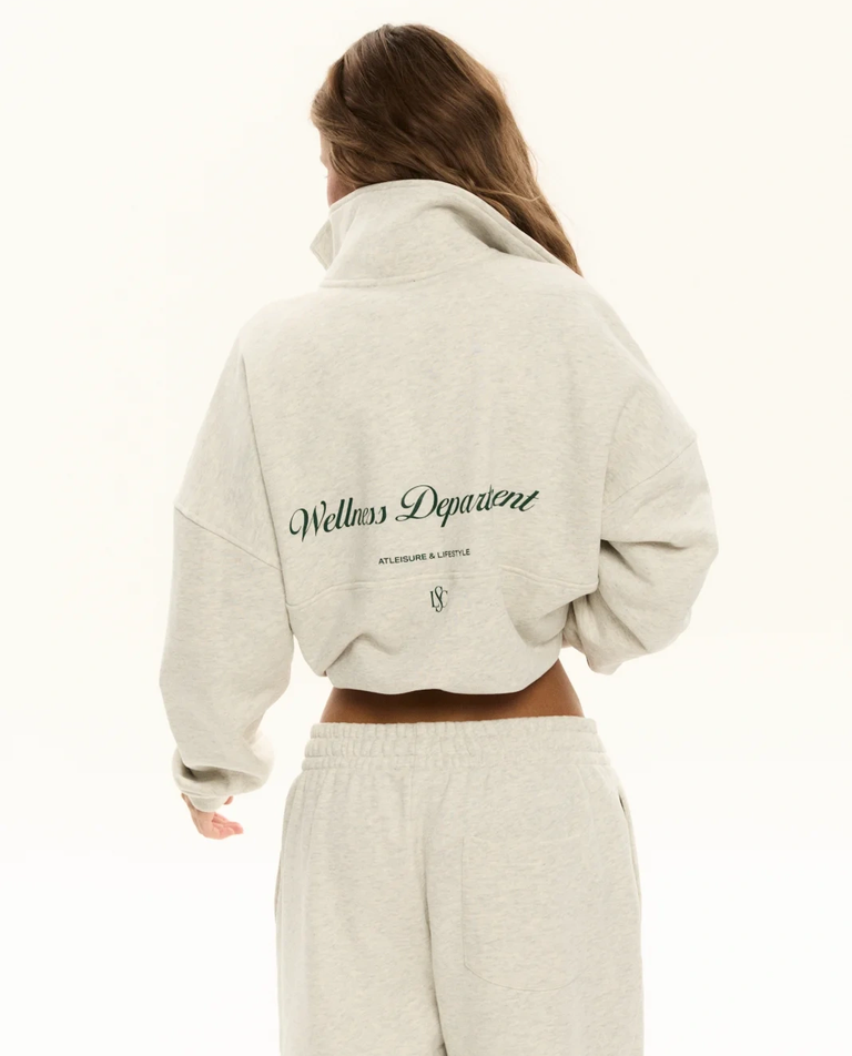 Jasnoszara bluza oversize Varsity Zip - Image #3