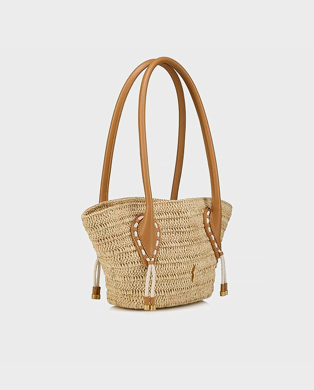 Beżowa torebka z rafii Venus Mini - Image #1