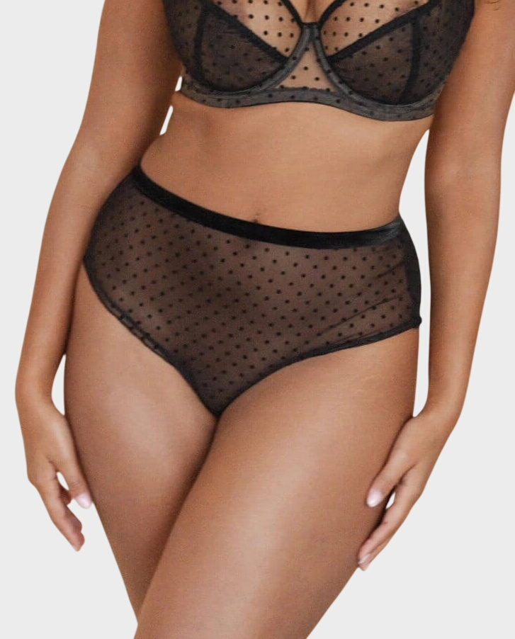 Cristina Dots black high waist panties