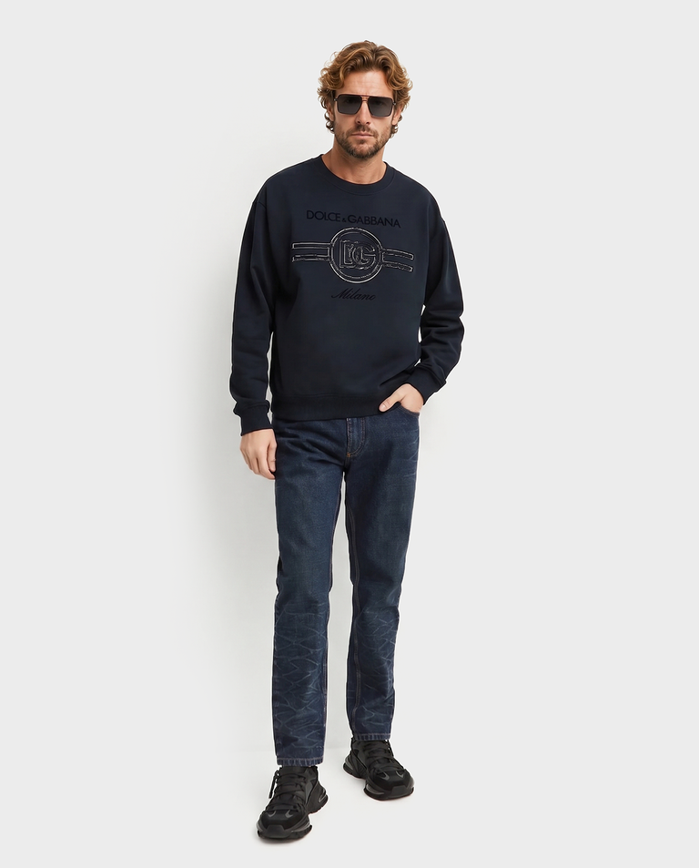 Granatowe jeansy Loose Fit