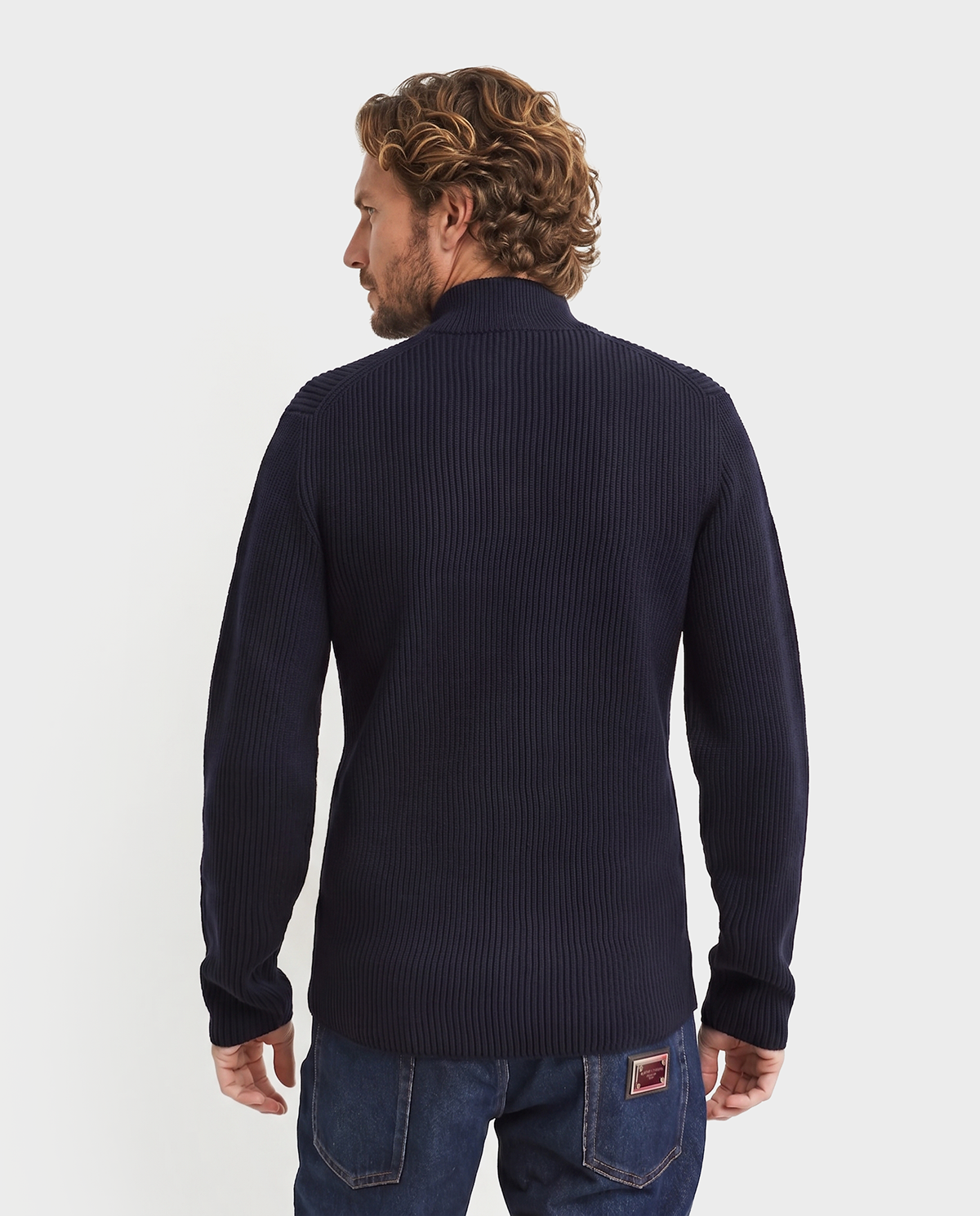 Granatowy sweter z suwakiem - Image #3