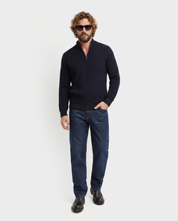Granatowy sweter z suwakiem - Image #2