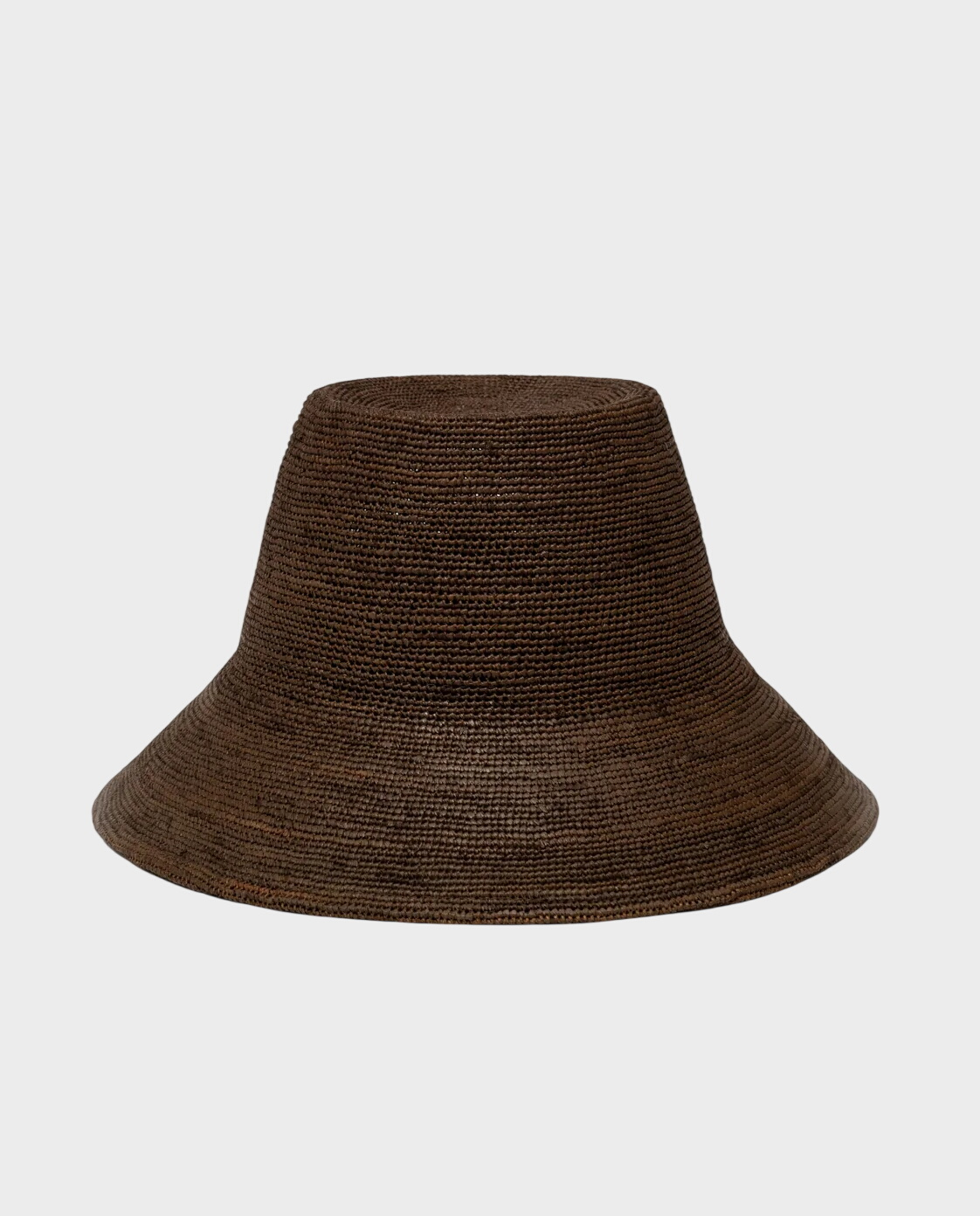 Ciemnobrązowy kapelusz Raffia Bucket Hat - No.08 - Image #0