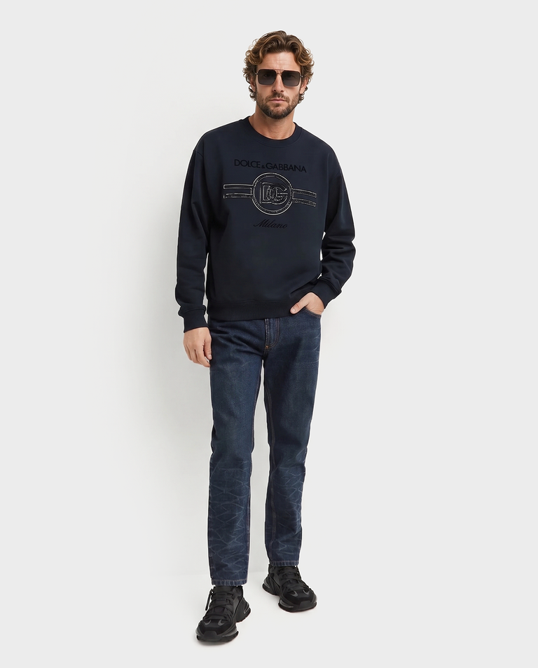 Granatowa bluza z haftem - Image #2