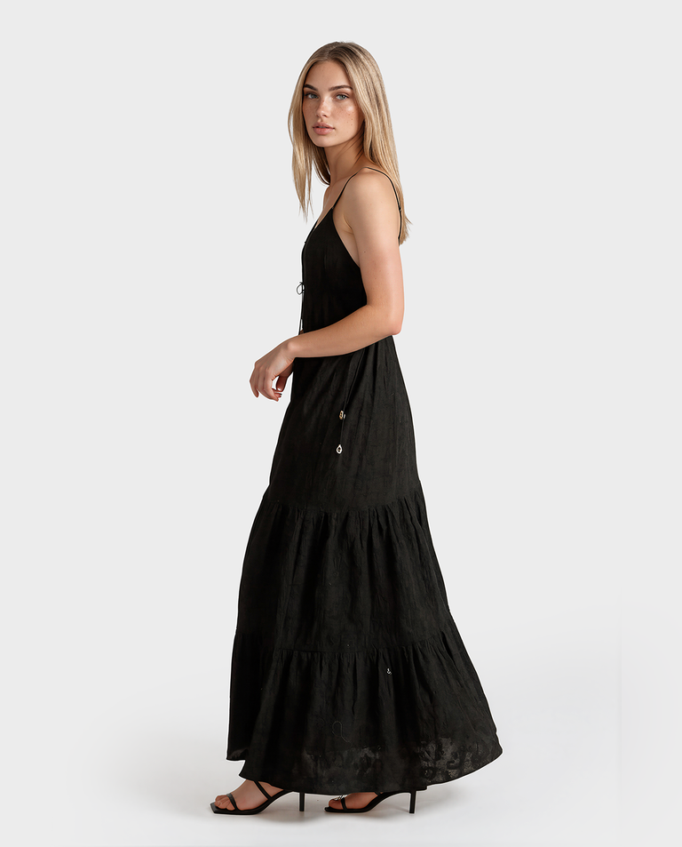 Czarna sukienka maxi Fiorella