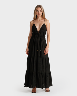 Czarna sukienka maxi Fiorella - Image #0