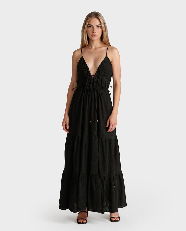 Czarna sukienka maxi Fiorella