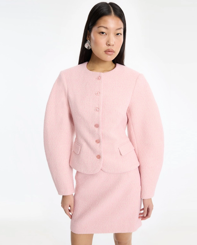 Jasnoróżowa kurtka Bouclé - Image #3