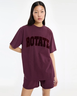 Bordowy t-shirt z logo - Image #3