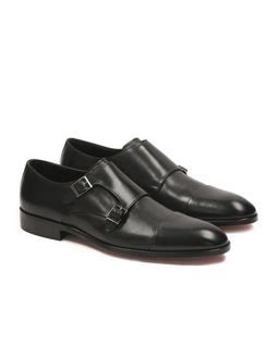 Czarne skórzane półbuty męskie monki Limited Edition Jorden - Image #3