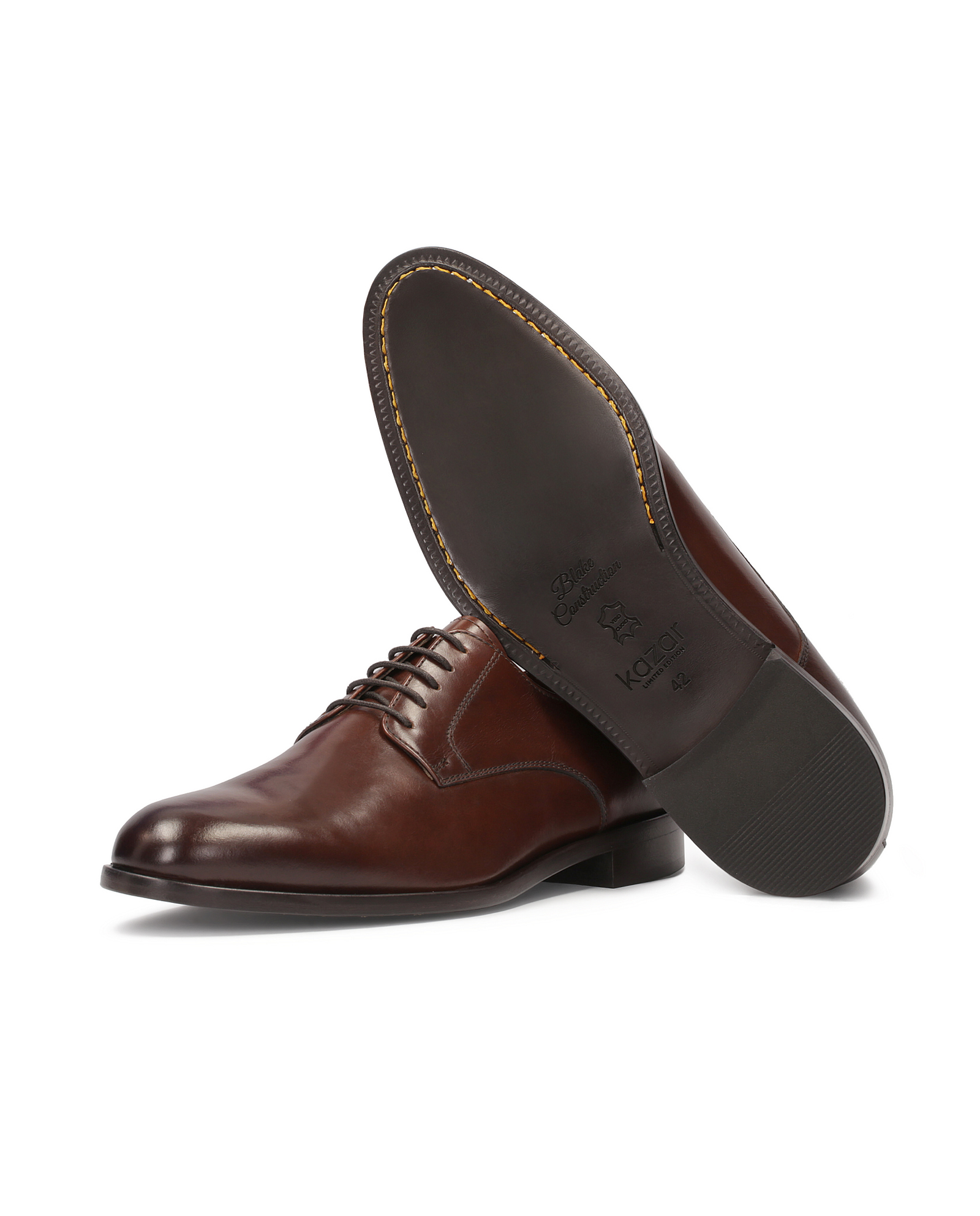 Brązowe eleganckie półbuty męskie z kolekcji limitowanej Walter - Image #7